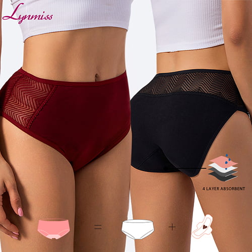 Wholesales Design 4 Layers Custom Ladies Leak Proof Sustainable Physiological Underwear High-waist Period Panties For Women