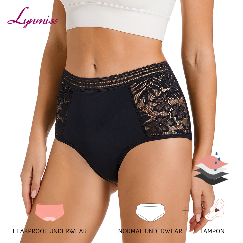 LYNMISS Embroidery Plant cotton leak proof underwear comfortable panties period panties sexy underwear women culotte menstruelle