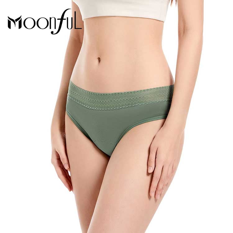 Women Breathable Underwear Leak Proof Panties Mid-waist Sewing Design waterproofing Menstrual Period Panties