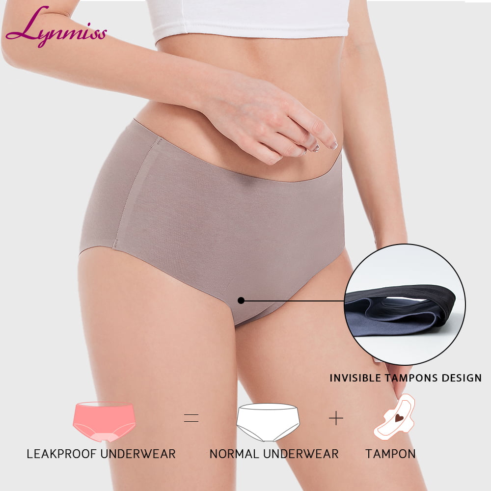 Lynmiss Wholesale Reusable Organic Cotton Leak Proof Menstrual Black Oem Heavy Flow  4 Layers No Pfas Reusable Cotton Menstruales Period Panties For Women Menstrual Factory