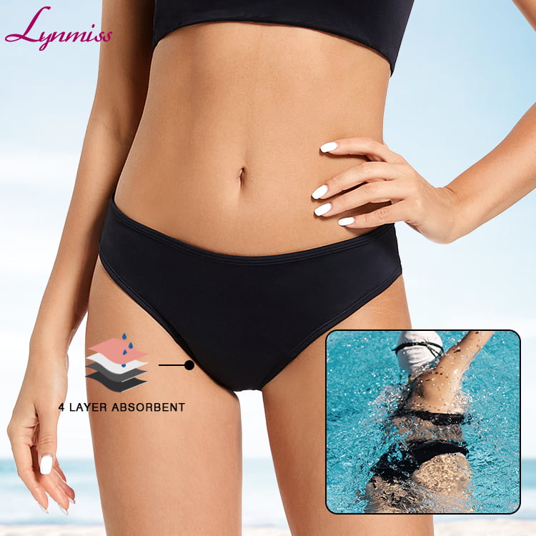 Lynmiss Lady Dropshipping Menstrual Reusable Wholesale Seamless Leak Proof No Pfas Biodegradable 4 Layers Women‘S Period Swimming Panties Bulk