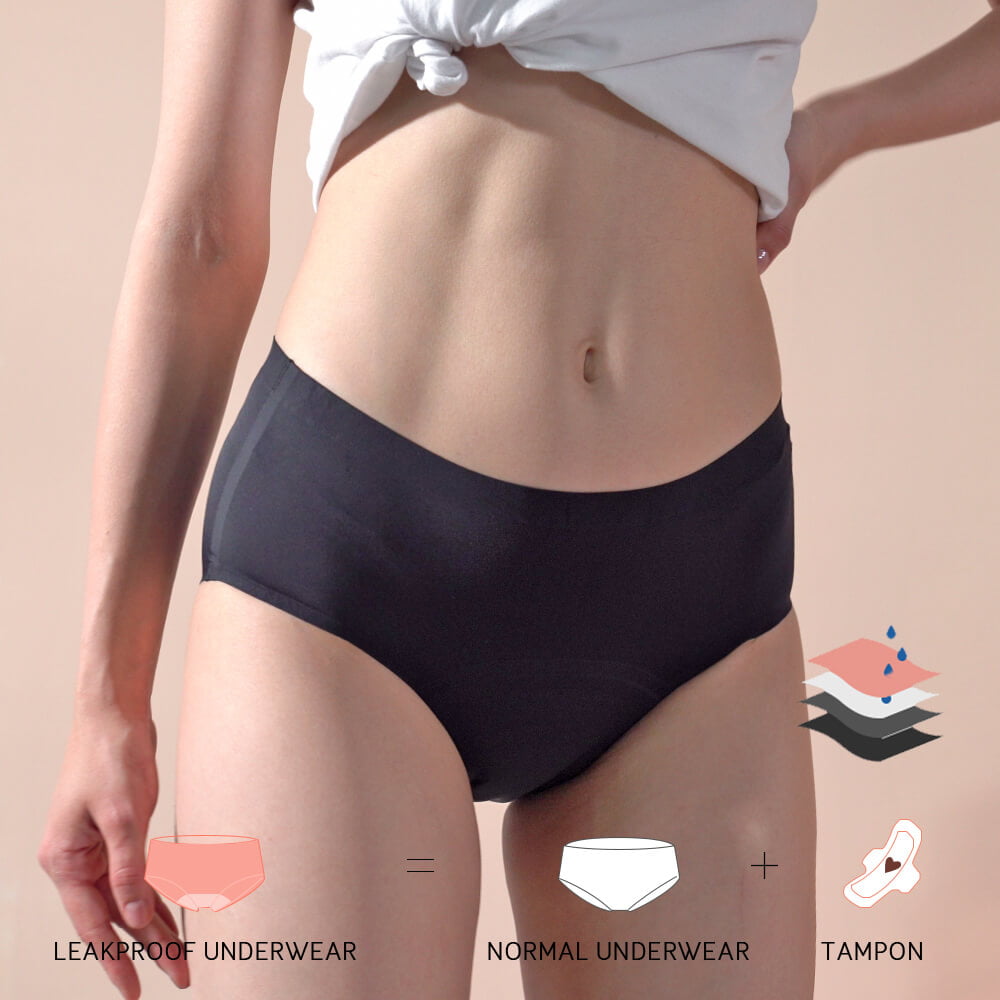 Lynmiss Wholesale Period Panties Women Washable Leakproof Heavy Flow Menstrual Quick Drying Absorbent 4 Layers No Pfas Biodegradable Seamless Period Underwear Manufacturer