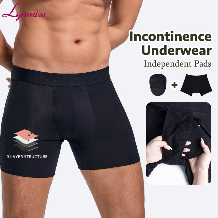 Best Men Bladder Leak Proof Underwear Boxer Reusable Washable Pants Urinary Absorbent Padded Incontinence Underwear Factory