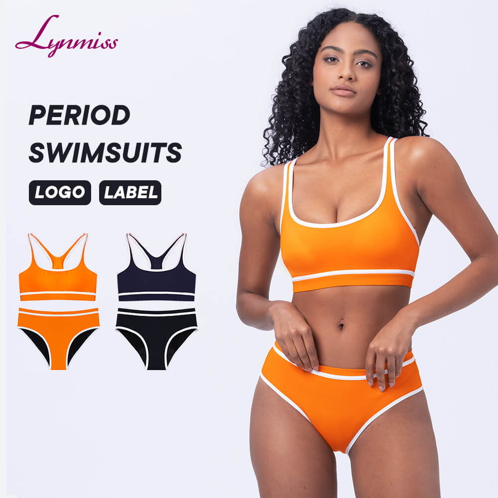 Lynmiss Wholesale Odm Swimming Suit Incontinence Sexy Period Swimwear Bikini 4 Layers Menstrual Swimsuit Beachwear Factory