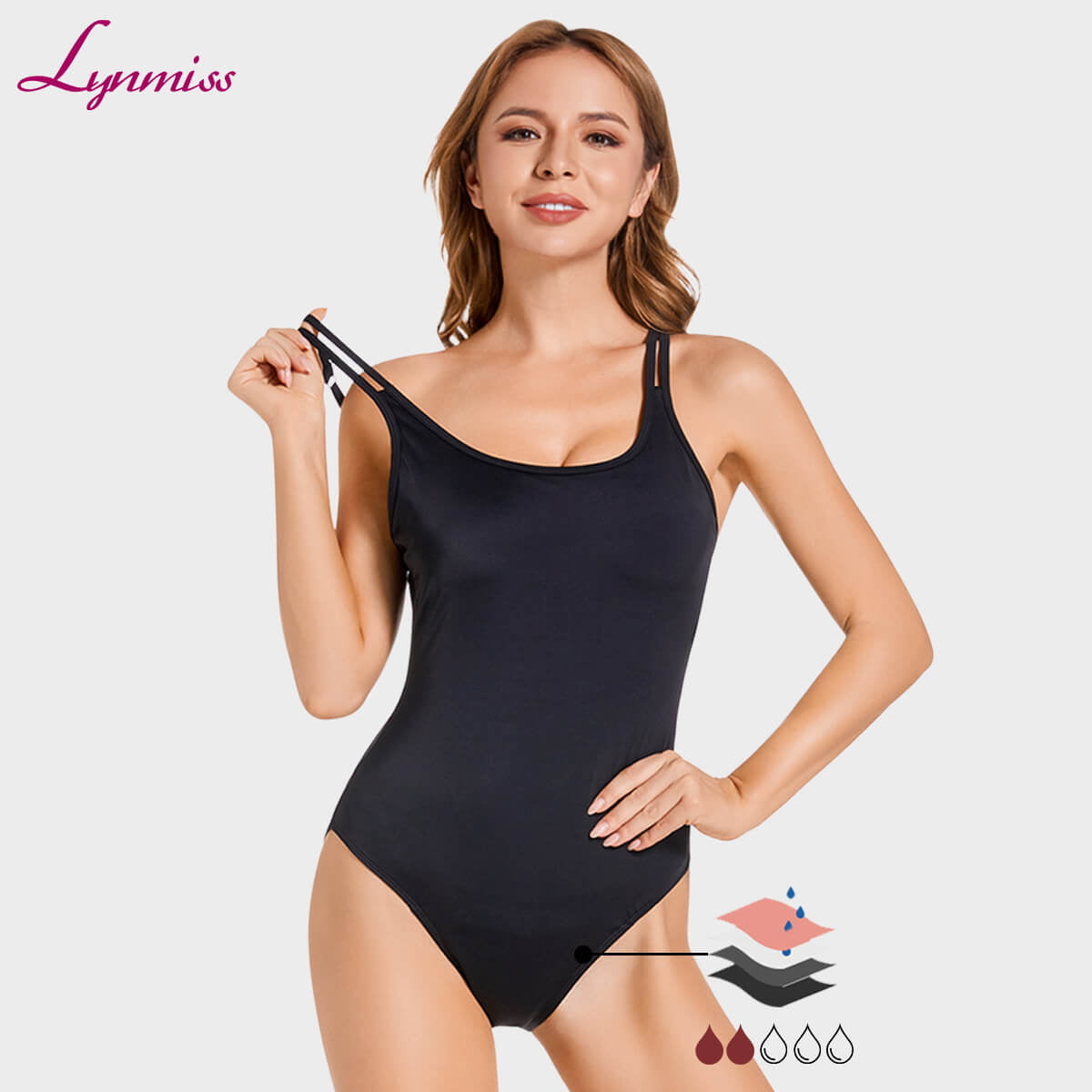 LYNMISS Girl Swimsuit Bikini 4 Layer Leak Proof Menstrual Underwear Bathingsuits Beach Period Swimwear bottom