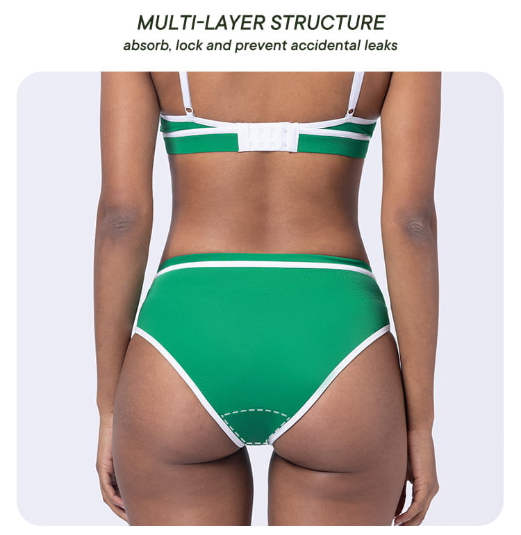 LYNMISS Green Bordered Period swimwear Beautiful Women Sexy Bathing menstrual Bikini