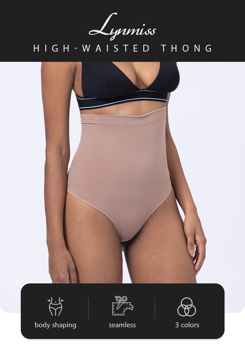 LYNMISS HIGH-WAISTED THONG CONTROL PANTIES SHAPEWEAR BODYSUIT