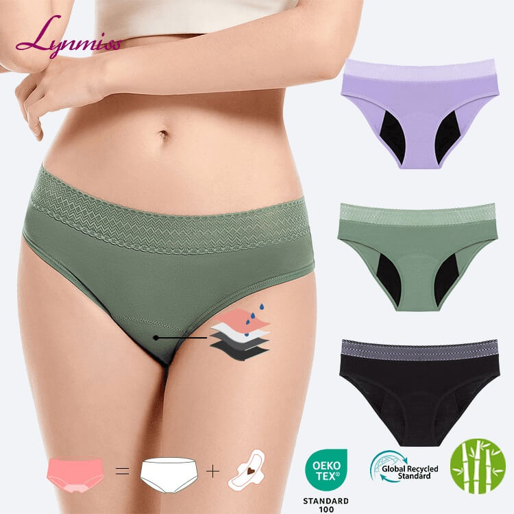 LY1656 Wholesale Leak Proof Menstrual Underwear Leakproof Heavy Flow Bamboo Period Underwear Factory