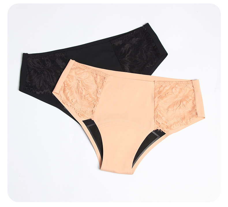 LY2042  seamless lace mid brief Period Panties Companies