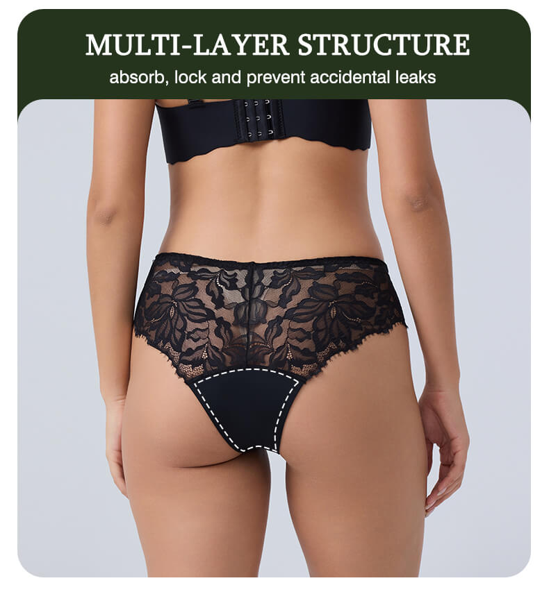 LY2020  seamless lace cheeky brief Period Panties Factory