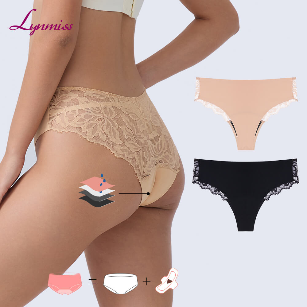 LY2020 seamless lace cheeky brief Period Panties Factory
