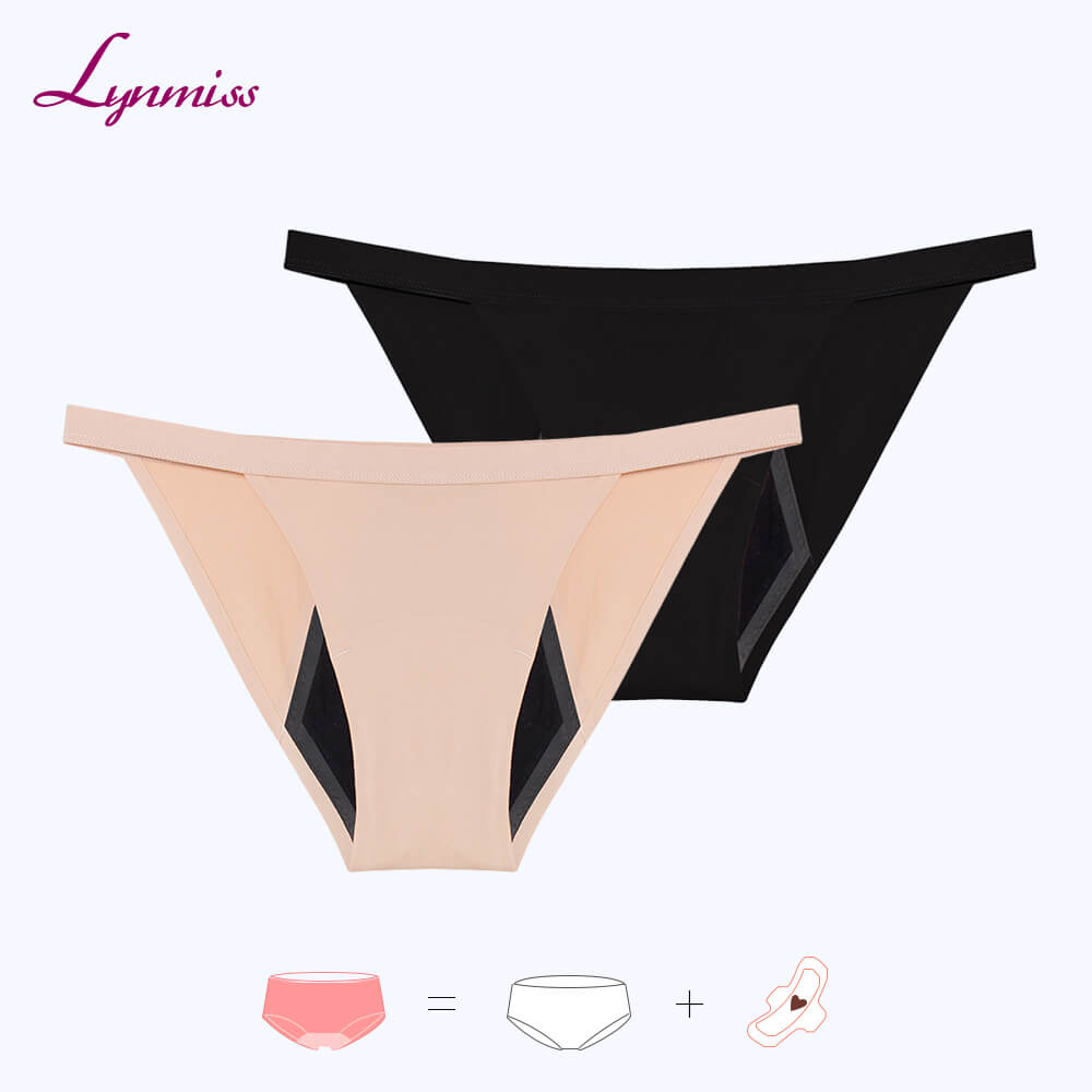 Lynmiss Period Panties Factory Leak Proof High-Cut Active Period Undies Cotton Bamboo Dancer 4 Layers Menstrual Period Panties